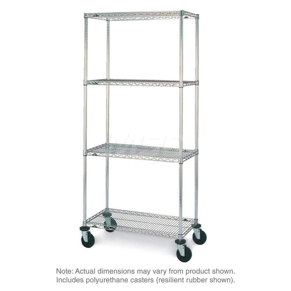 Metro - Carts; Type: Wire ; Load Capacity (Lb.): 900.000 ; Number of Shelves: 4 ; Width (Inch): 26-3/16 ; Length (Inch): 62 ; Height (Inch): 67-7/8 - Exact Industrial Supply