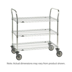 Metro - Carts; Type: Utility ; Load Capacity (Lb.): 900.000 ; Number of Shelves: 3 ; Width (Inch): 24 ; Length (Inch): 60 ; Height (Inch): 39 - Exact Industrial Supply