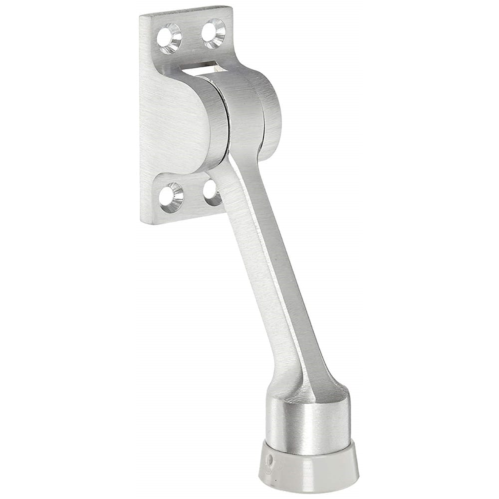 Rockwood - Stops; Type: Kick Down Door Stop ; Finish/Coating: Satin Chrome ; Projection: 3-5/8 (Inch); Mount Type: Floor - Exact Industrial Supply