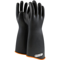 ‎158-1-18/10 - Novax - Natural Rubber Insulating Glove - Class 1 - 18″ - Black/Orange - Contour Cuff - Exact Industrial Supply