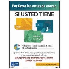 NMC - "Por Favor Lea Antes De Entrar - Si Usted Tiene", 18" Wide x 24" High, Paper Safety Sign - Makers Industrial Supply