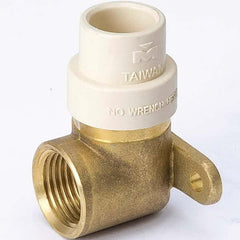 B&K Mueller - Brass & Chrome Pipe Fittings Type: 90 Drop Ear Elbow Fitting Size: 1/2 - Makers Industrial Supply