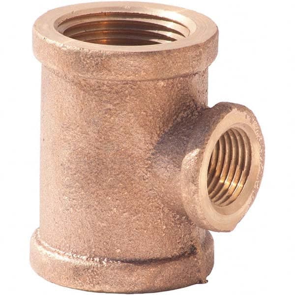 Merit Brass - Brass & Chrome Pipe Fittings Type: Reducing Tee Fitting Size: 1-1/2 x 1-1/2 x 1 - Makers Industrial Supply