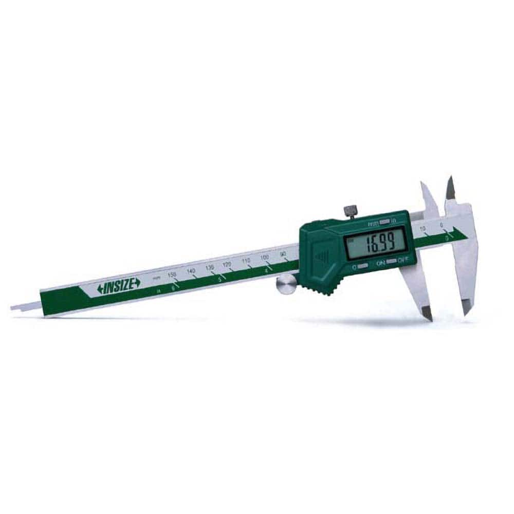 Insize USA LLC - Electronic Calipers; Minimum Measurement (Decimal Inch): 0.0000 ; Maximum Measurement (Decimal Inch): 6 ; Accuracy Plus/Minus (Decimal Inch): 0.0012 ; Resolution (Decimal Inch): 0.0005 ; IP Rating: None ; Data Output: Yes - Exact Industrial Supply