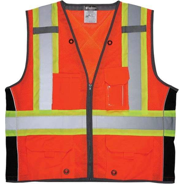 MCR Safety - High Visibility Vests Vest Style: Surveyor's Vest Type: Hi Visibility - Makers Industrial Supply