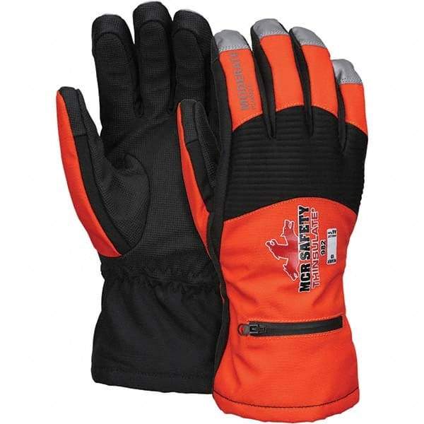 MCR Safety - Size M, ANSI Cut Lvl A6, Puncture Lvl 5, Abrasion Lvl 3, Cut Resistant Gloves - Uncoated, HPPE Lining, Slip-On Cuff, Orange, Paired - Makers Industrial Supply