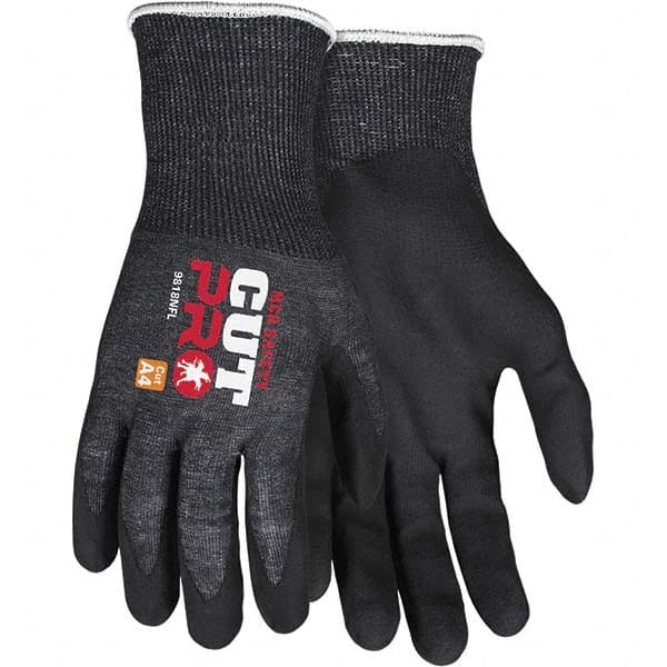 MCR Safety - Size L, ANSI Cut Lvl A4, Puncture Lvl 4, Abrasion Lvl 5, Nitrile Coated Cut Resistant Gloves - Makers Industrial Supply