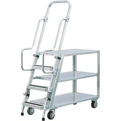 New Age Industrial - 69-1/2" High 800 Lb Capacity 3 Step Stock-Picking Ladder - Makers Industrial Supply