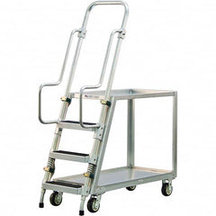 New Age Industrial - 69-1/2" High 800 Lb Capacity 3 Step Stock-Picking Ladder - Makers Industrial Supply