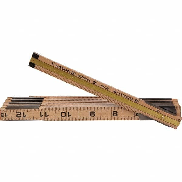 Keson - Folding Rules Overall Length (Feet): 6.00 Graduation (Inch): 1/16 - Makers Industrial Supply