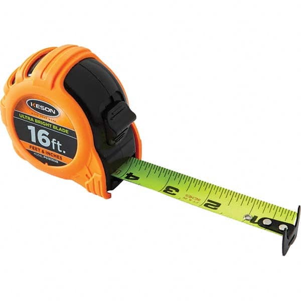 Keson - 16' x 1" Hi-Vis Yellow/White Blade Tape Measure - Makers Industrial Supply