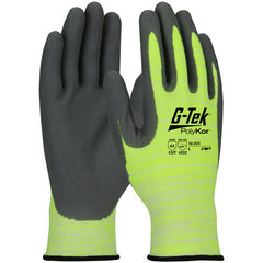 ‎16-323/M Coated Gloves w/Polykor - G-Tek PolyKor - Hi-Vis 15G Shell - A2 Nitrile Foam - Silicone Free - Thumb+ - Exact Industrial Supply