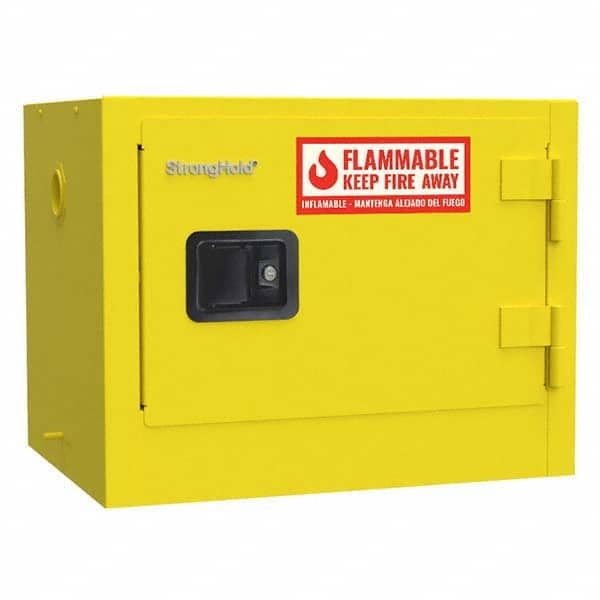 Strong Hold - Safety Cabinets Hazardous Chemical Type: Flammable and Combustible Liquids Color: Yellow - Makers Industrial Supply