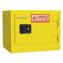 Strong Hold - Safety Cabinets Hazardous Chemical Type: Flammable and Combustible Liquids Color: Yellow - Makers Industrial Supply