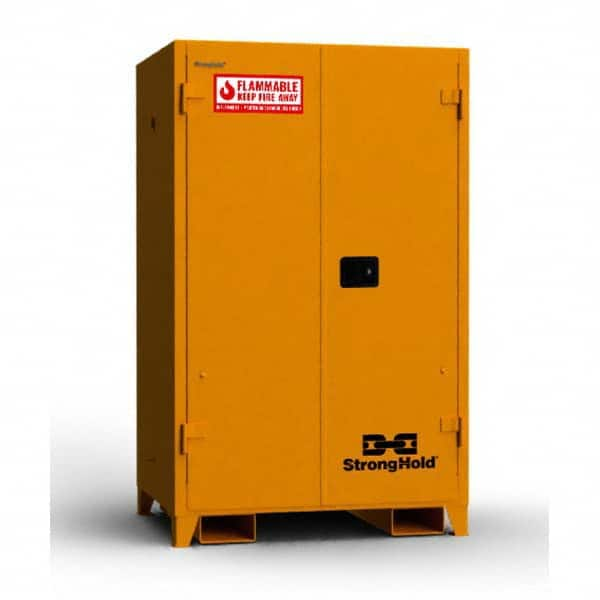 Strong Hold - Safety Cabinets Hazardous Chemical Type: Flammable and Combustible Liquids Color: Yellow - Makers Industrial Supply