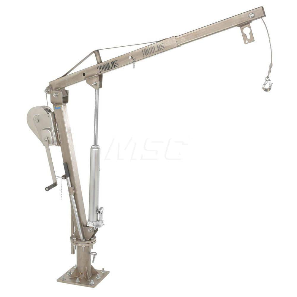 Jib Crane: Floor Mount, 500 lb Limit, 52″ Reach, 360 ° Rotation Steel