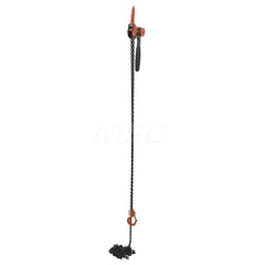 Manual Lever Hoist: 12,000 lb Working Load Limit, 10' Max Lift 75 lb Pull to Lift Load