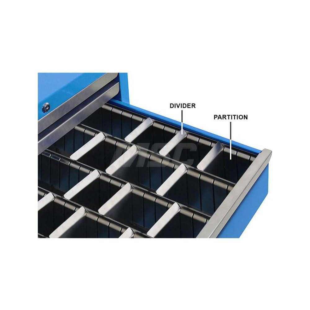 Drawer Divider Layouts; For Drawer Height: 5; Number of Compartments: 16.000; Compartment Sizes: Partition: 5″H x 20″D - Dividers: 6.4″W x 4.4″H; Type: Drawer Dividers; Fractional Height: 5.000000; Drawer Depth (Inch): 21.0000