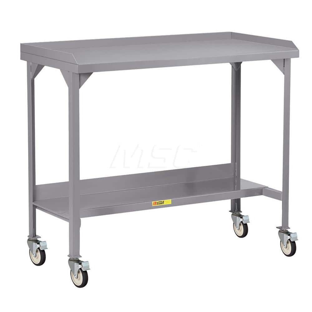 Mobile Work Benches; Bench Type: Mobile Workbench; Edge Type: Straight; Depth (Inch): 24; Leg Style: Fixed; Load Capacity (Lb. - 3 Decimals): 1000; Color: Gray; Maximum Height (Inch): 36; Minimum Height (Inch): 36; Gauge: 12; Work Bench Material: Steel; T