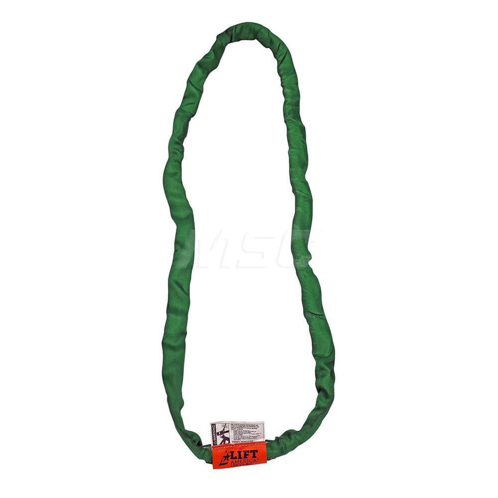 Endless Sling: 6' Long, 5,300 lb Vertical, 4,240 lb Choker, 10,600 lb Basket, Polyester Green