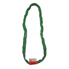 Endless Sling: 20' Long, 5,300 lb Vertical, 4,240 lb Choker, 10,600 lb Basket, Polyester Green