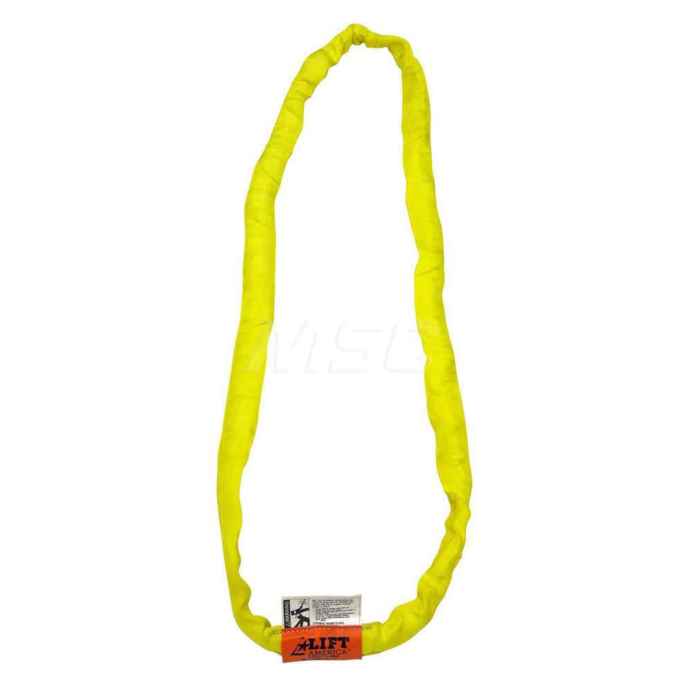 Endless Sling: 8' Long, 8,400 lb Vertical, 6,720 lb Choker, 16,800 lb Basket, Polyester Yellow