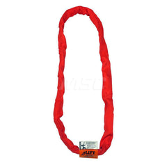 Endless Sling: 12' Long, 13,200 lb Vertical, 10,560 lb Choker, 26,400 lb Basket, Polyester Red