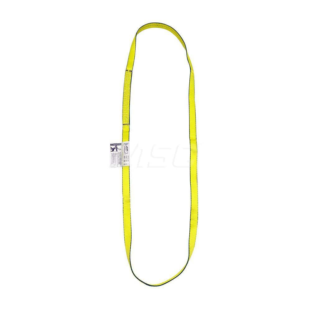 Endless Sling: 1″ Wide, 6' Long, 3,200 lb Vertical, 2,500 lb Choker, 6,400 lb Basket, Polyester Yellow