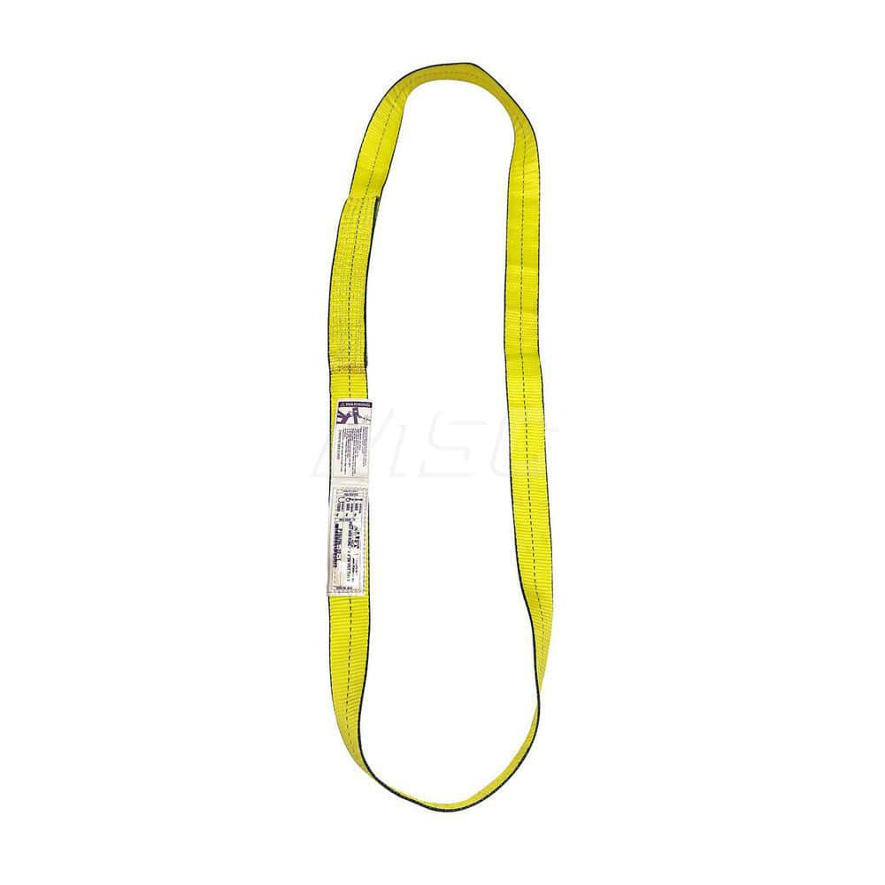 Endless Sling: 2″ Wide, 4' Long, 6,400 lb Vertical, 5,000 lb Choker, 12,800 lb Basket, Polyester Yellow