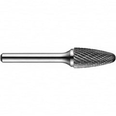 Precision Twist Drill - 7/16" Cut Diam, 1/4" Shank Diam, Carbide Double Cut Tree Burr with Radius - Makers Industrial Supply