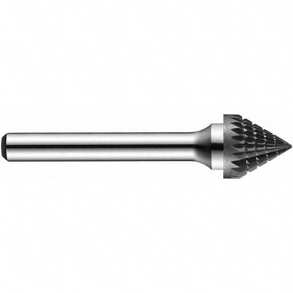 Precision Twist Drill - 1/4" Cut Diam, 1/4" Shank Diam, Carbide Double Cut Tree Burr with Radius - Makers Industrial Supply