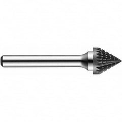 Precision Twist Drill - 1/4" Cut Diam, 1/4" Shank Diam, Carbide Double Cut Tree Burr with Radius - Makers Industrial Supply