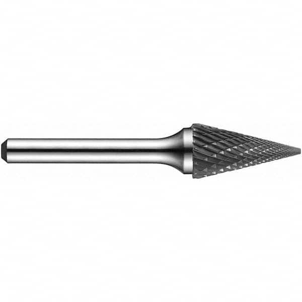 Precision Twist Drill - 1/4" Cut Diam, 1/8" Shank Diam, Carbide Double Cut Cone Burr - Makers Industrial Supply