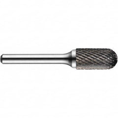 Precision Twist Drill - 1/2" Cut Diam, 1/4" Shank Diam, Carbide Double Cut Cylinder Burr with Radius - Makers Industrial Supply