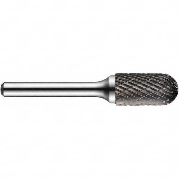 Precision Twist Drill - 3/4" Cut Diam, 1/4" Shank Diam, Carbide Double Cut Cylinder Burr with Radius - Makers Industrial Supply