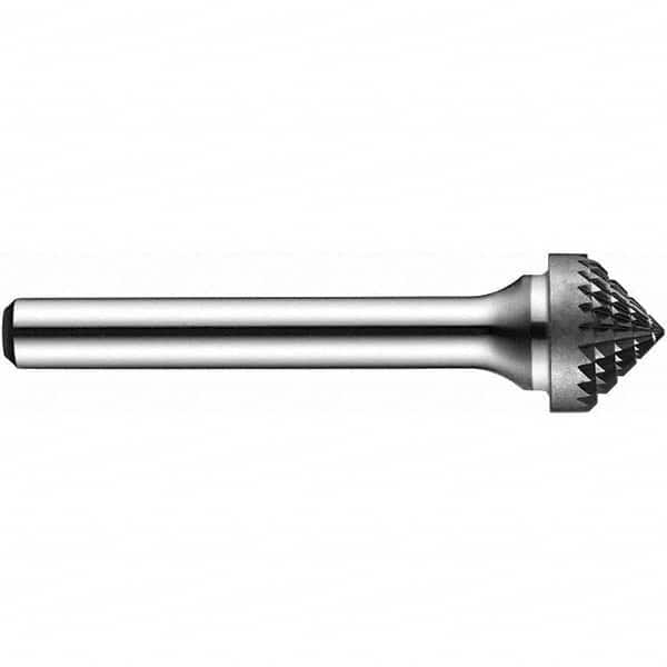 Precision Twist Drill - 1/4" Cut Diam, 1/4" Shank Diam, Carbide Double Cut Tree Burr with Radius - Makers Industrial Supply