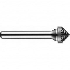 Precision Twist Drill - 1/4" Cut Diam, 1/4" Shank Diam, Carbide Double Cut Tree Burr with Radius - Makers Industrial Supply