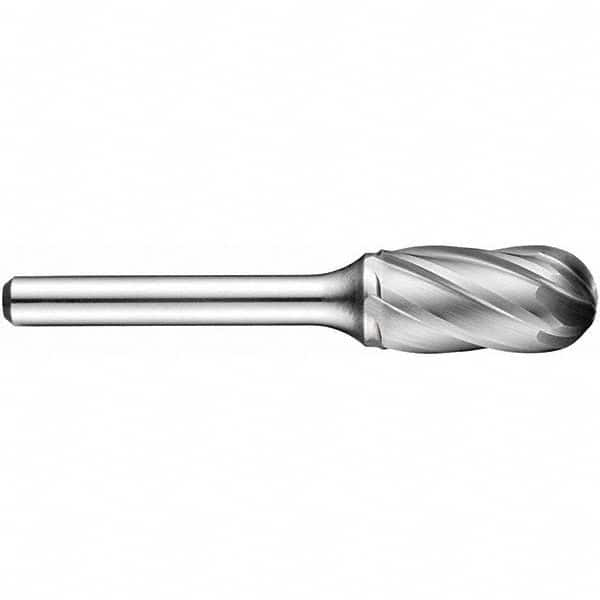 Precision Twist Drill - 1/4" Cut Diam, 1/8" Shank Diam, Carbide Aluma Cut Cylinder Ball End Burr - Makers Industrial Supply