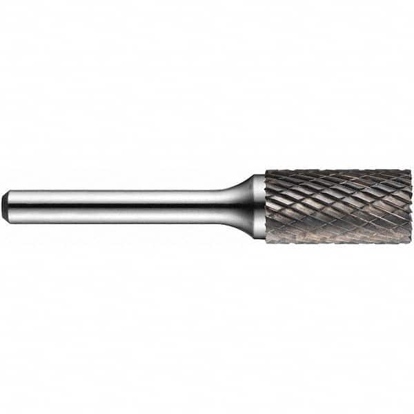 Precision Twist Drill - 1/2" Cut Diam, 1/4" Shank Diam, Carbide Double Cut Cylinder Burr with End Cut - Makers Industrial Supply