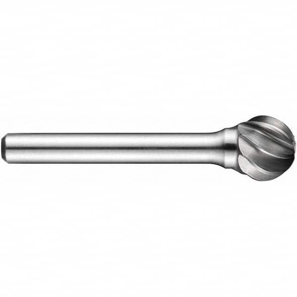 Precision Twist Drill - 1/2" Cut Diam, 1/4" Shank Diam, Carbide Aluma Cut Ball Burr - Makers Industrial Supply