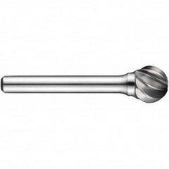 Precision Twist Drill - 1/4" Cut Diam, 1/4" Shank Diam, Carbide Aluma Cut Ball Burr - Makers Industrial Supply