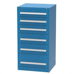 Vidmar - 6 Drawer Bright Blue Steel Modular Storage Cabinet - Makers Industrial Supply