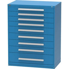 Vidmar - 9 Drawer, 45 Compartment Bright Blue Steel Modular Storage Cabinet - Makers Industrial Supply