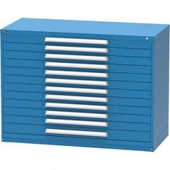 Vidmar - 12 Drawer, 45 Compartment Bright Blue Steel Modular Storage Cabinet - Makers Industrial Supply