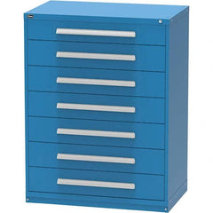 Vidmar - 7 Drawer, 45 Compartment Bright Blue Steel Modular Storage Cabinet - Makers Industrial Supply