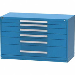 Vidmar - 6 Drawer, 45 Compartment Bright Blue Steel Modular Storage Cabinet - Makers Industrial Supply