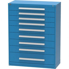 Vidmar - 9 Drawer, 45 Compartment Bright Blue Steel Modular Storage Cabinet - Makers Industrial Supply