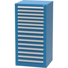 Vidmar - 15 Drawer, 344 Compartment Bright Blue Steel Modular Storage Cabinet - Makers Industrial Supply