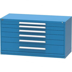 Vidmar - 6 Drawer, 45 Compartment Bright Blue Steel Modular Storage Cabinet - Makers Industrial Supply