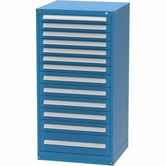 Vidmar - 13 Drawer, 344 Compartment Bright Blue Steel Modular Storage Cabinet - Makers Industrial Supply